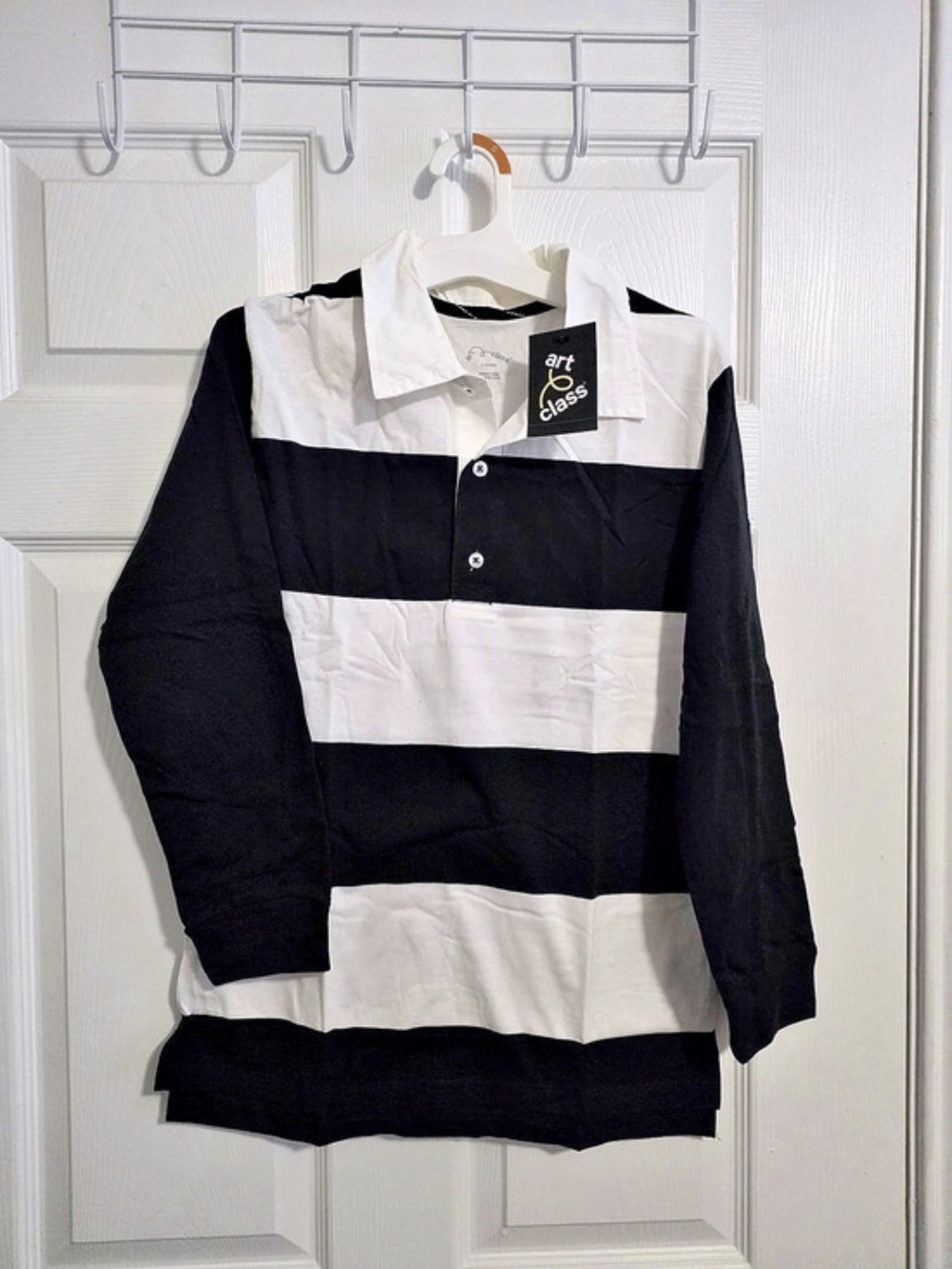art class Color Block Button Down Top Size Large NWT